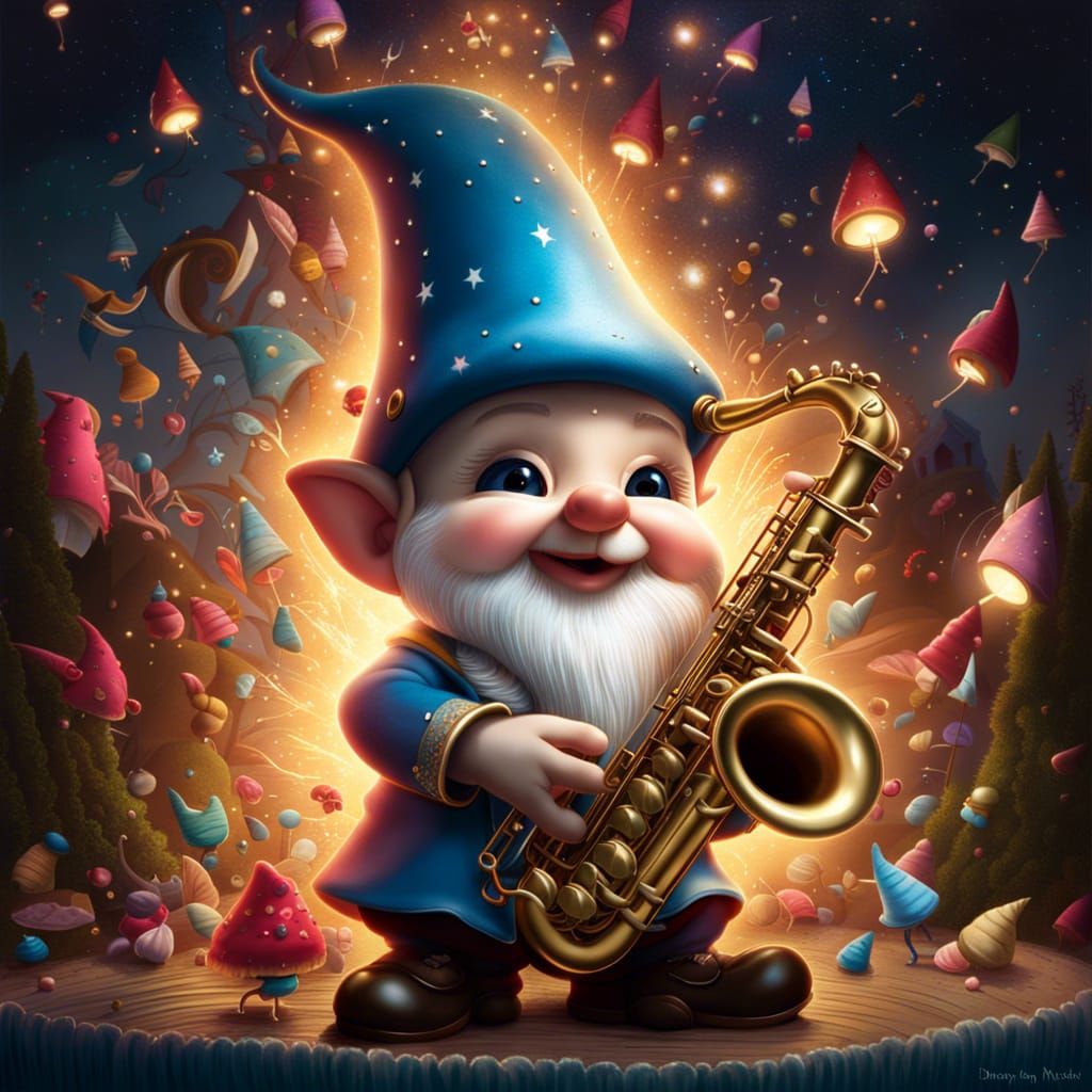 "Gnome's Shining Saxophone Magic"