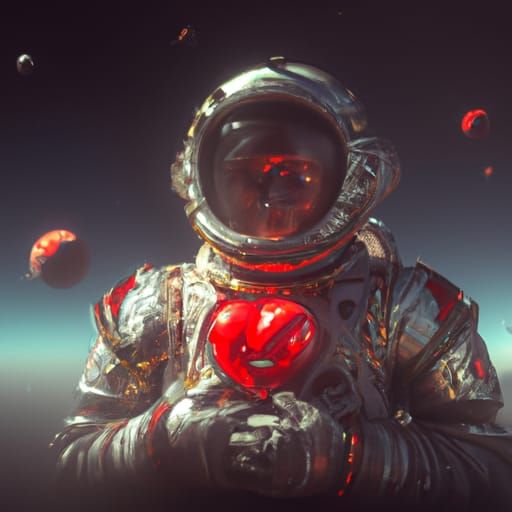 Astronaut with a diamond heart