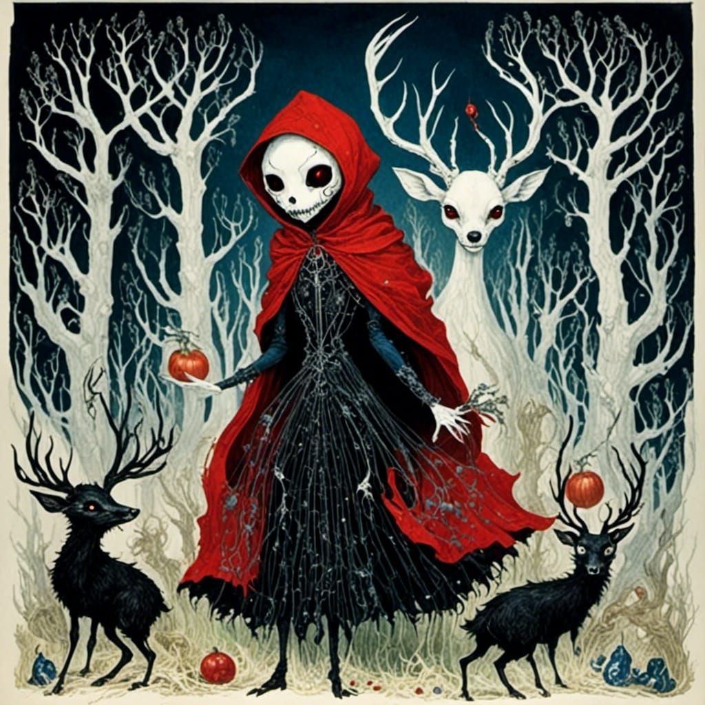 <lora:Last Fairytale:1.0> Red riding hood 