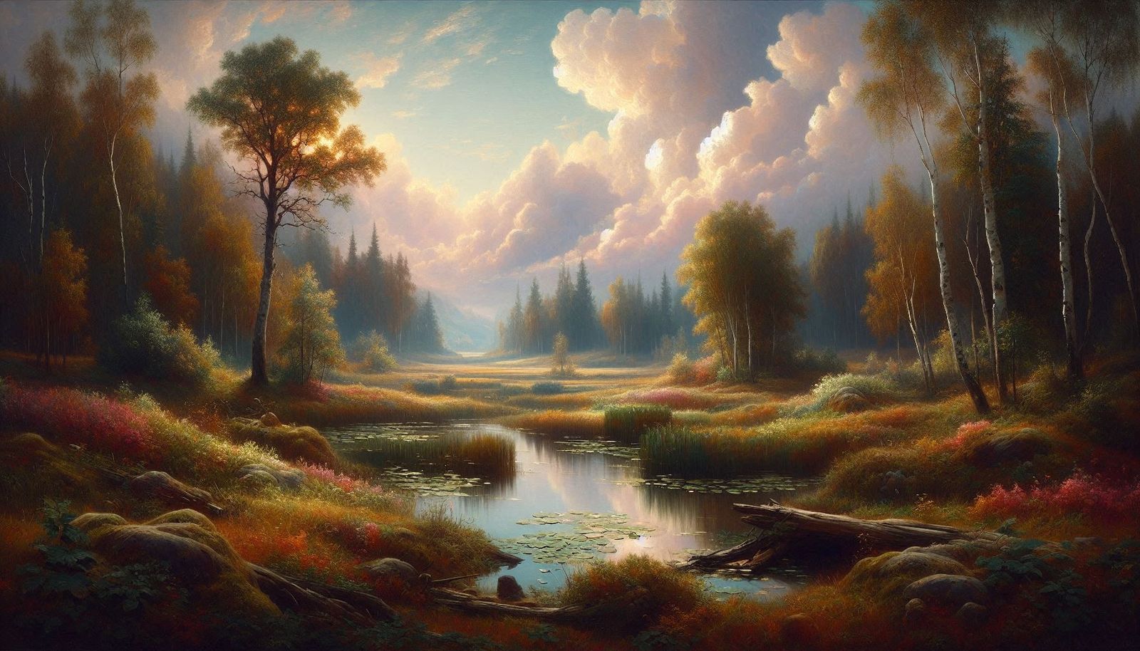 Landscape. Oil painting in style of George Turner