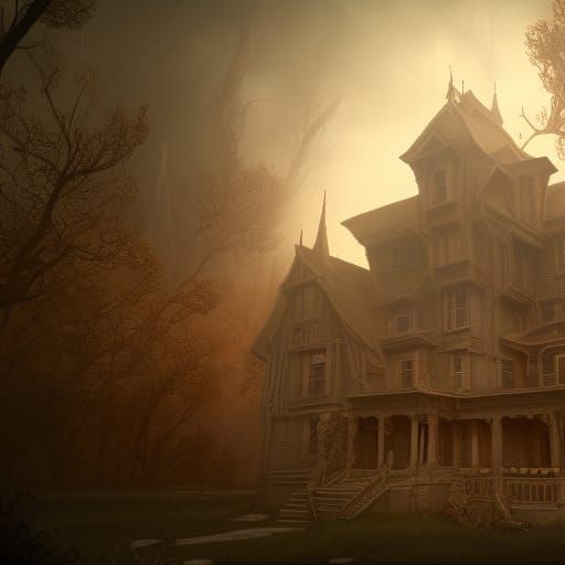 shadows in a haunted house detailed matte painting, deep color ...