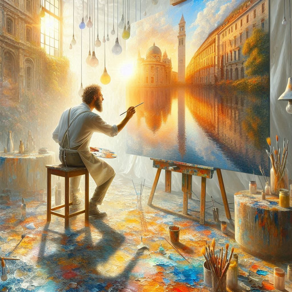 The artist in full creation