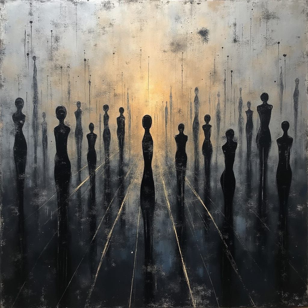 Surreal Abstractions in Metallic Chiaroscuro