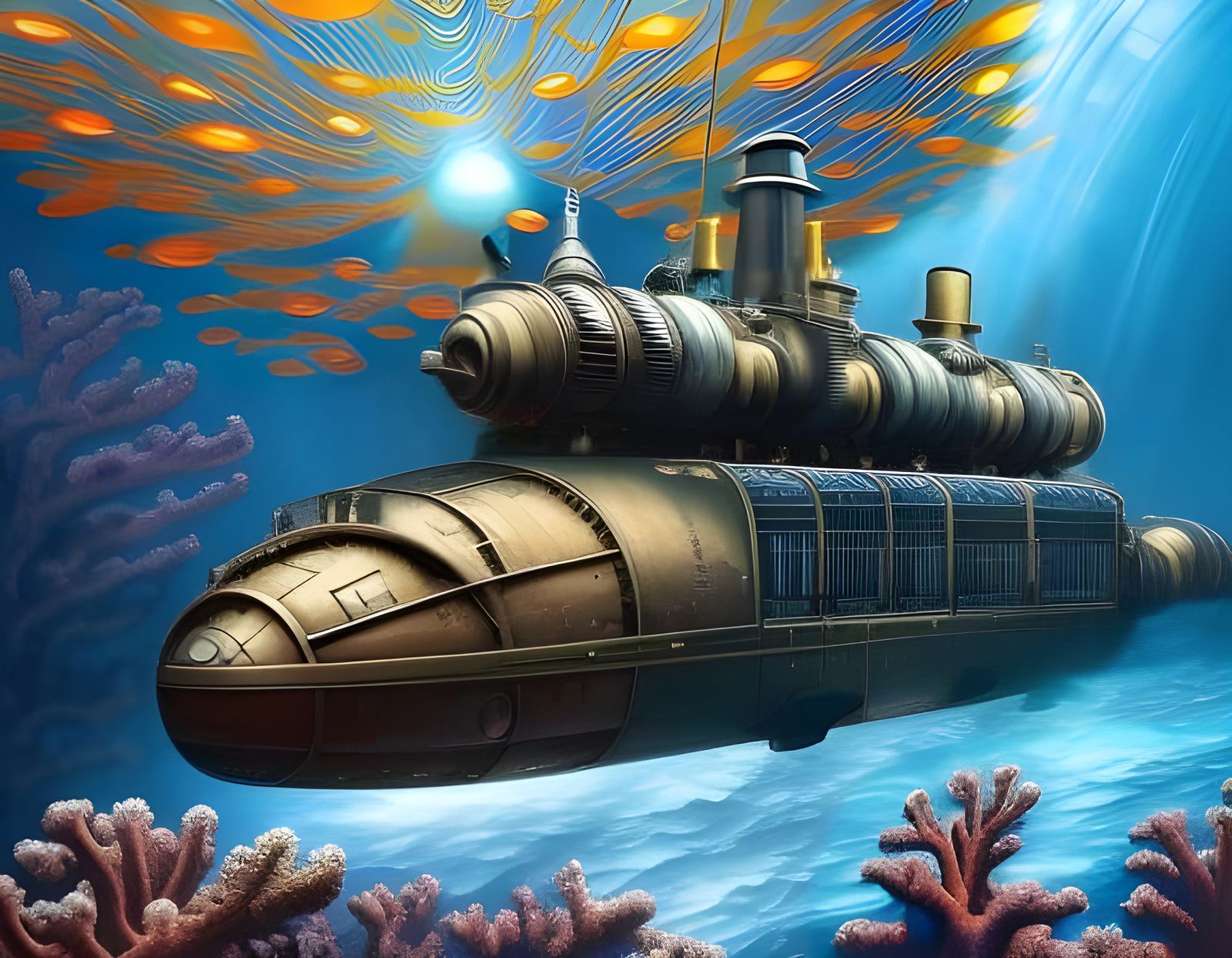 Steampunk Submarine  by @Prettysleepy Art