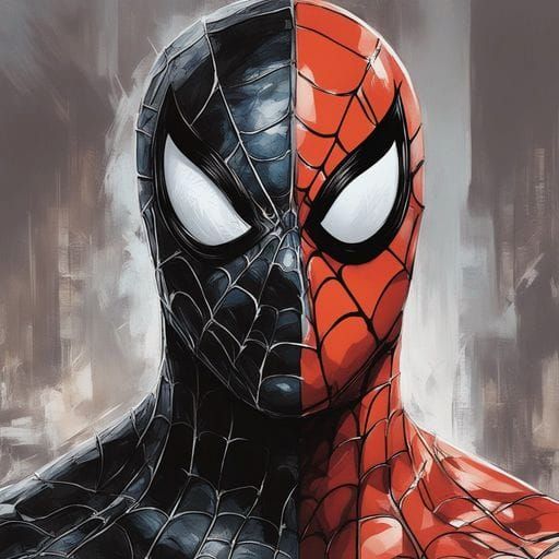 Half portrait - black and red Spider-Man 