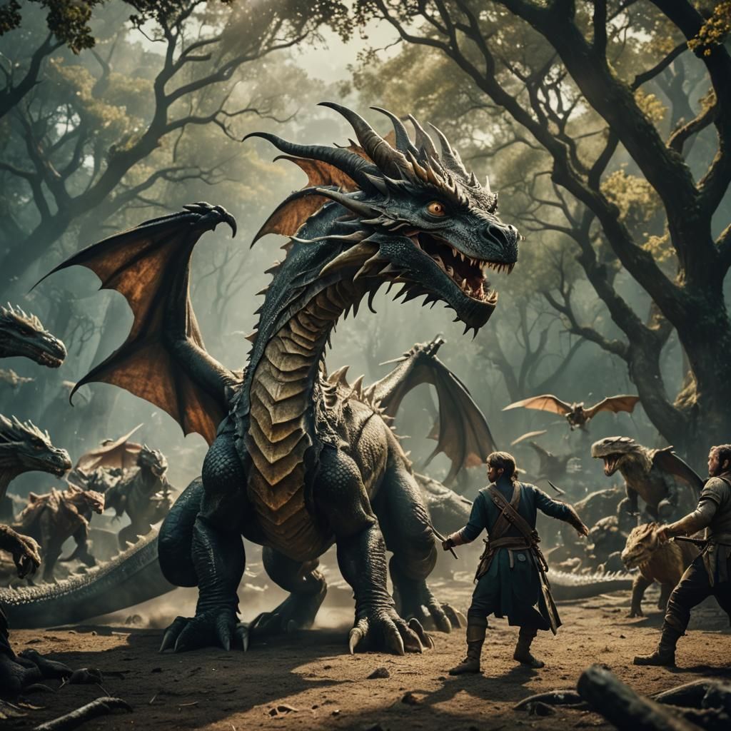 dragon fighting