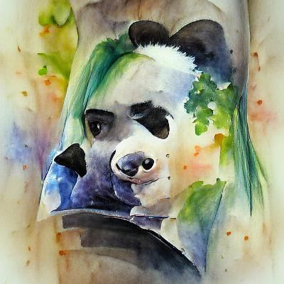 Portrait of a panda watercolor