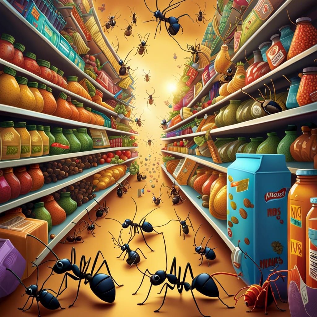 Ants robbing the Animals supermarket