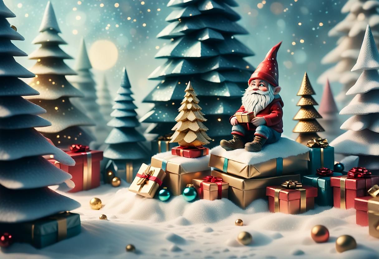 Christmas Gnome in Winter - Wonderland