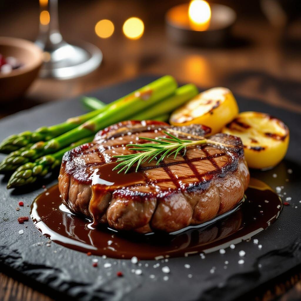 Chef's Special Entrecote Steak with Red Wine Sauce