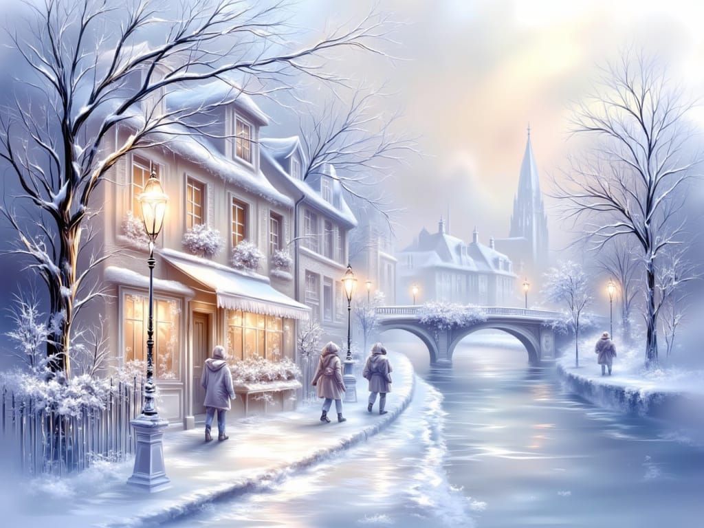 Paris Street in the Winter Morning