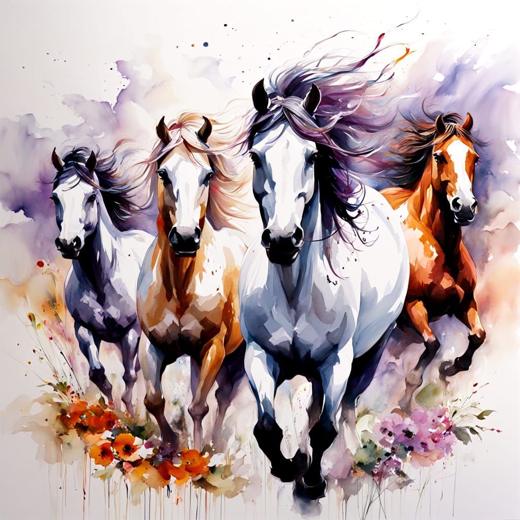 Galloping horses  by @eli
