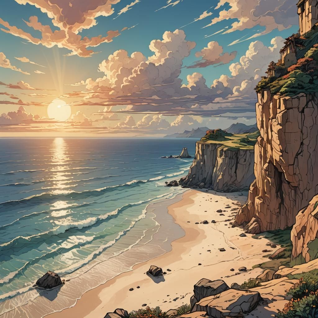 edge of cliff, sunset  by @Base the Bass