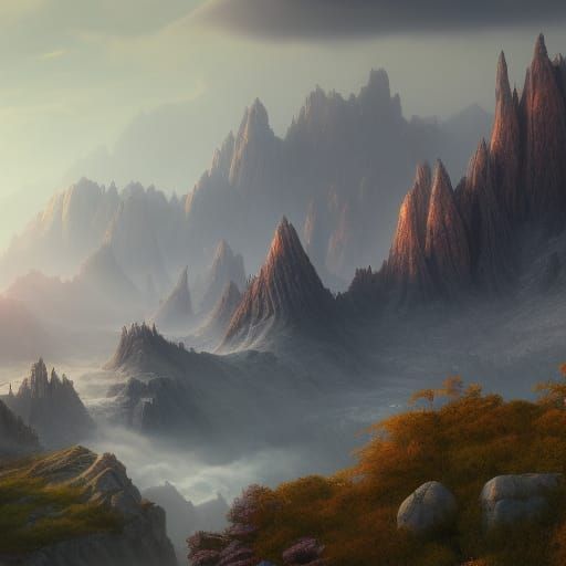 Misty mountains