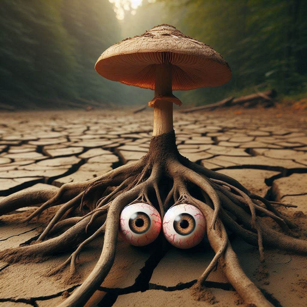 roots of eyeball mushroom