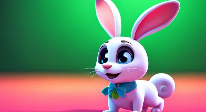 Adorable fuzzy bunny Pixar, Disney, concept art, 3d digital ...