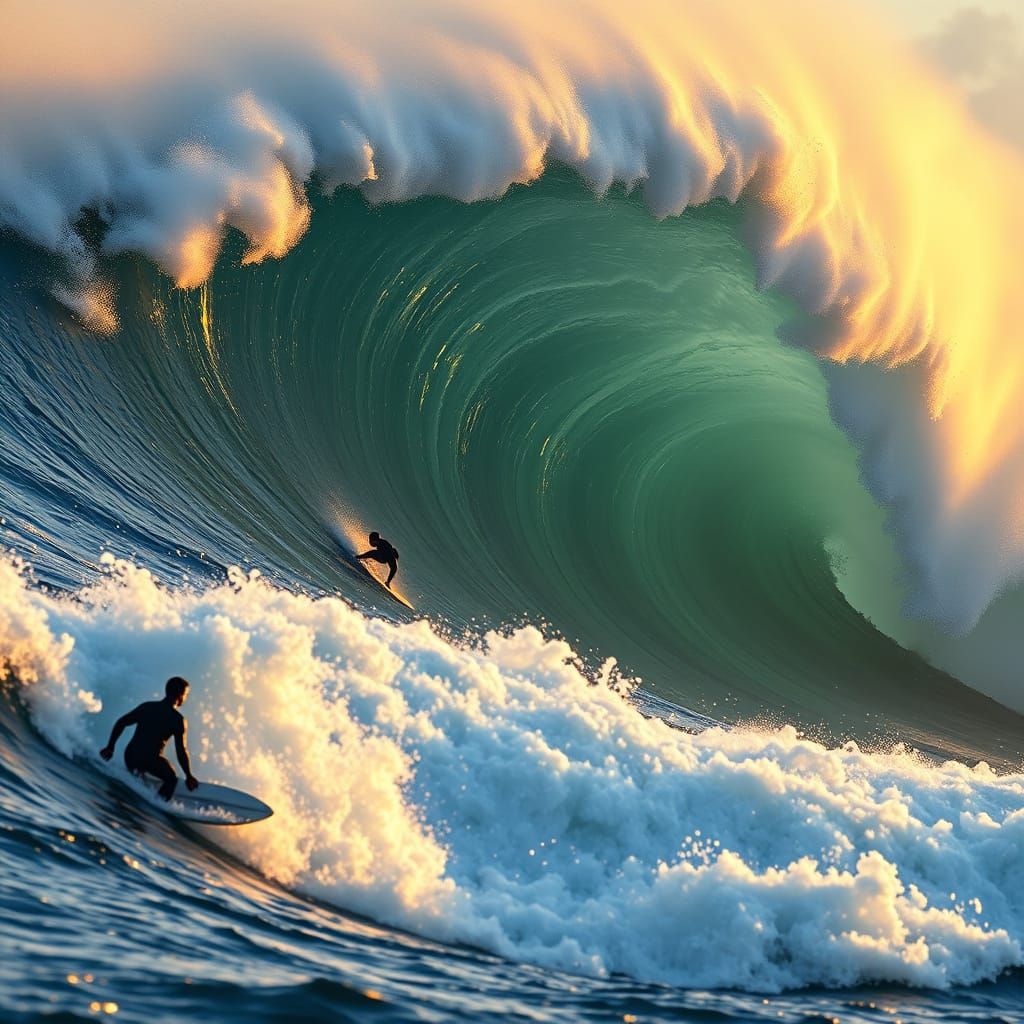 Surfers Conquer Towering Waves at Pipeline in Hyperdetailed,...