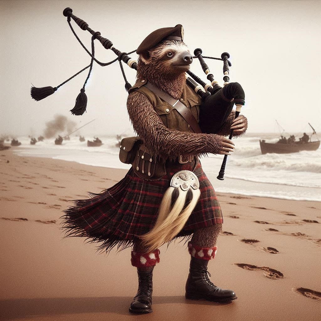 Slothiam Millin, “the mad piper of Normandy”