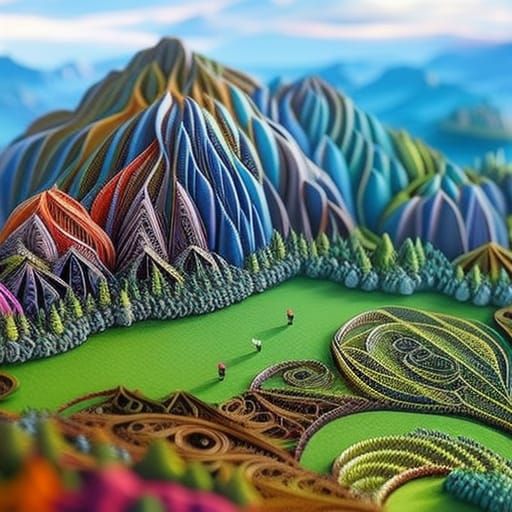More quilling landscapes AI Generated Artwork NightCafe Creator