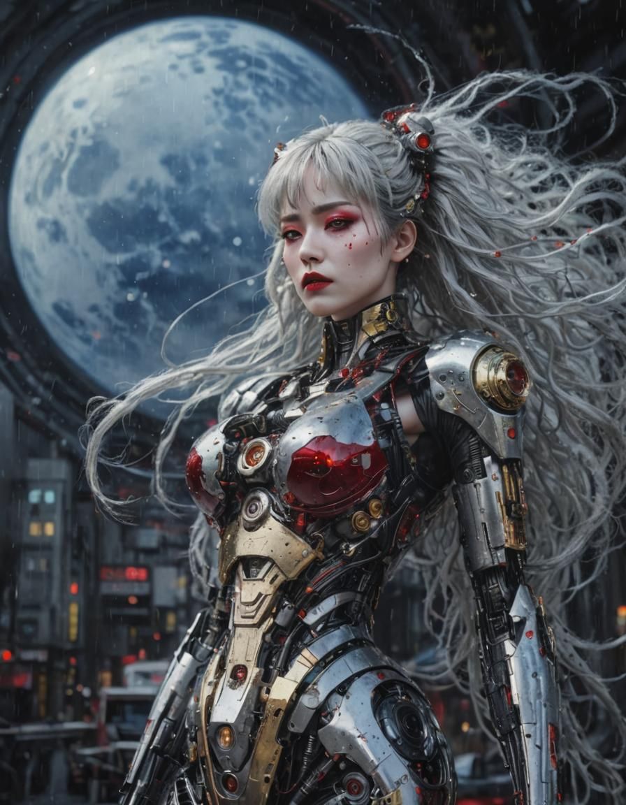 Biopunk Portrait in Sci-Fi Japanese Style