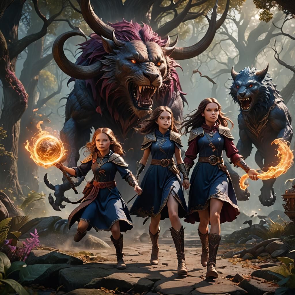 Twin girls using a great and powerful magic to summon a fear...