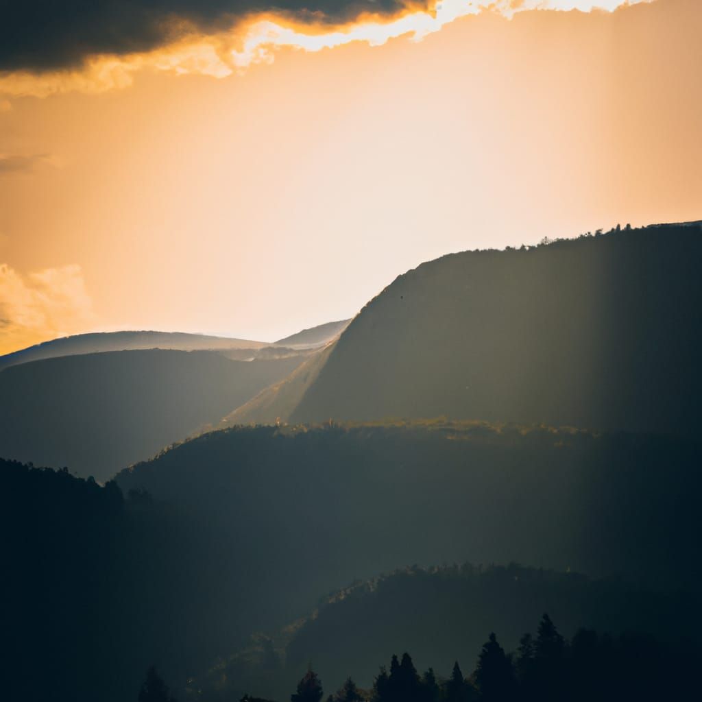A sunset scene on a Mountain