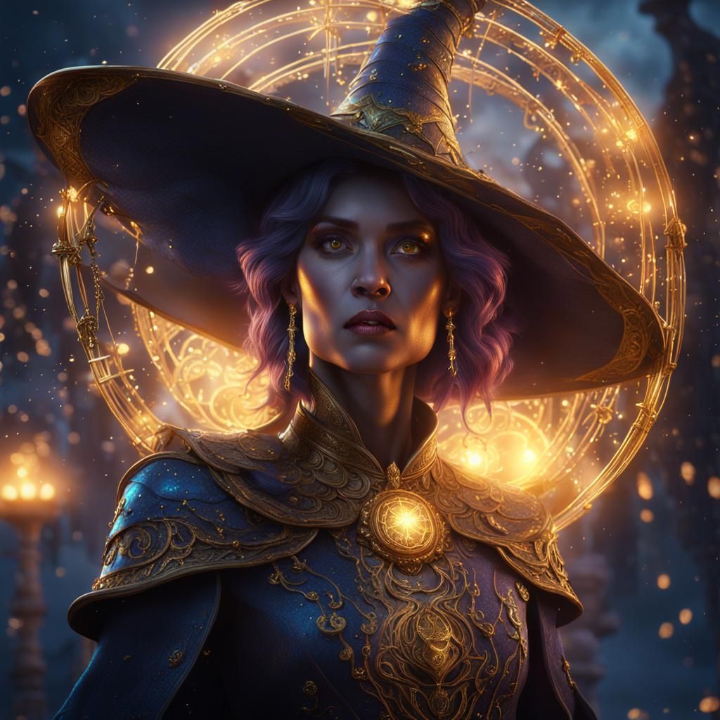 Twilight Witch, Glimmering with gold energy