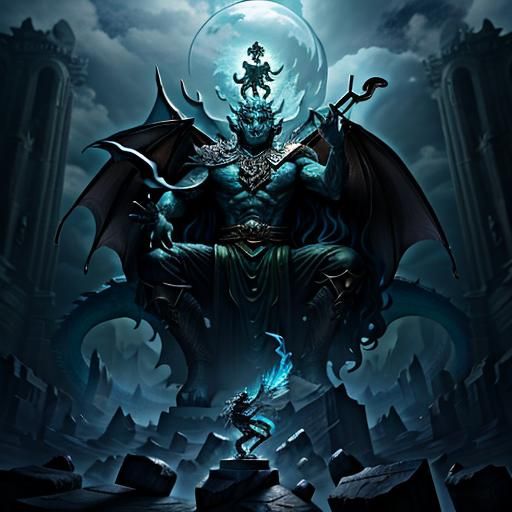 Dragon god being slowly freed from its stone encased prison ...