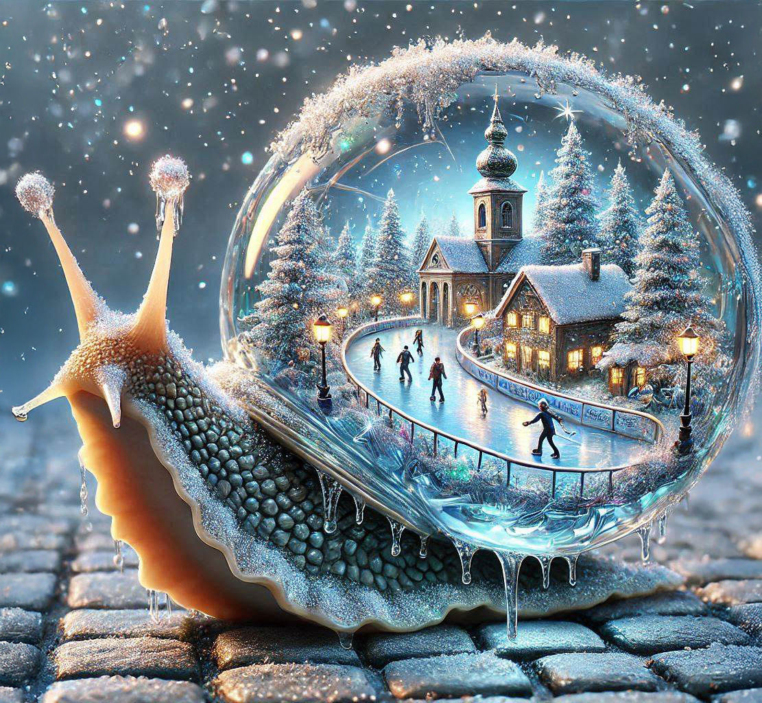 Fantasy Snail: Ice Skating in the Village rink