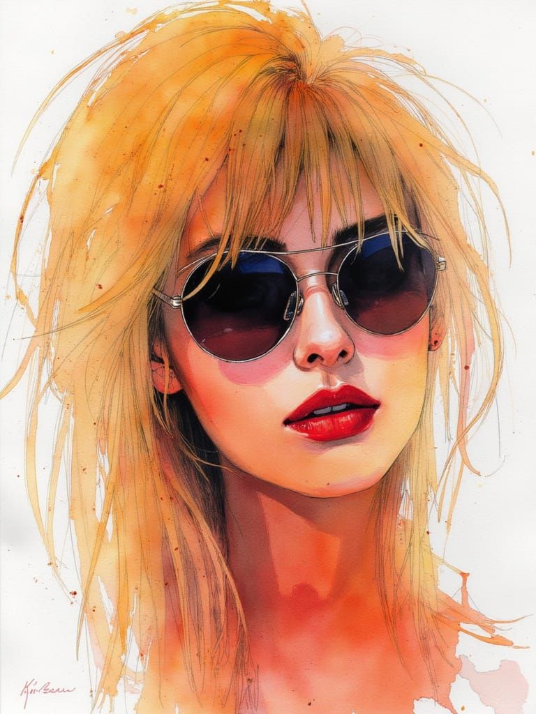 <lora:Navitas:1.0>with an emphasis on randomness, a contemporary watercolor painting in the style of Keith Mallett and Wangechi Mutu, depic...