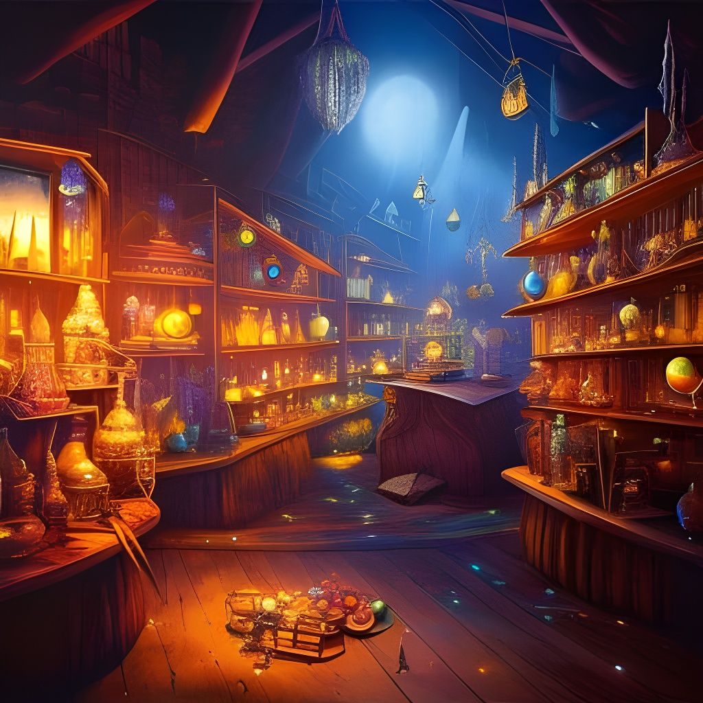 Messy crystal shop  by @Windoula