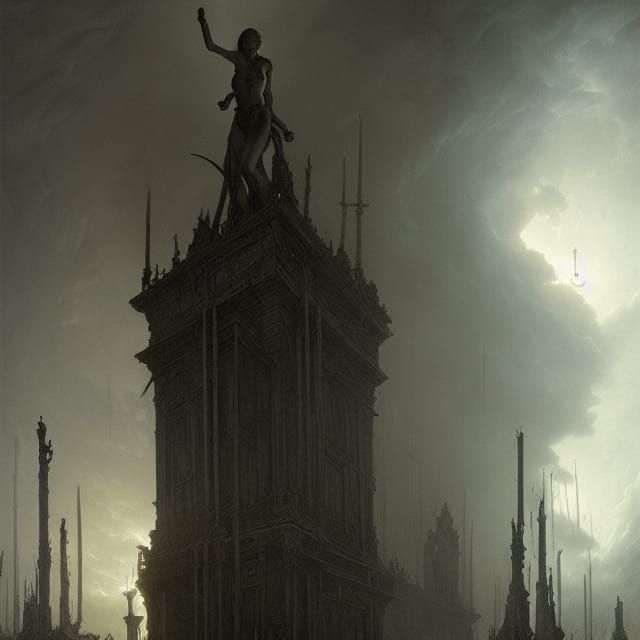city of bones horror hyperdetailed Gustave Doré Greg Rutkows...