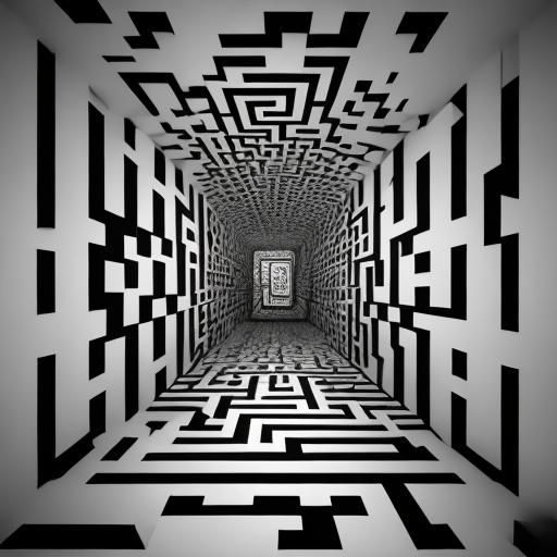 Minimalist, dada, bauhaus, illustration, lost in maze, %£#, ...