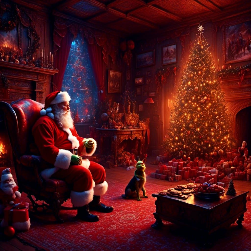 Santa is eating cookies