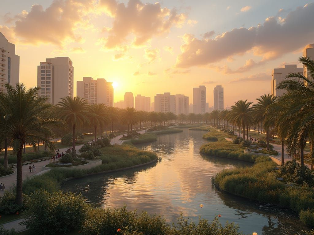 ‎créer une vue splendide sur un quartier futuriste provenant d'un programme d’aménagement urbain dénommé : ( TR&P - Garden City ). C'est un ...