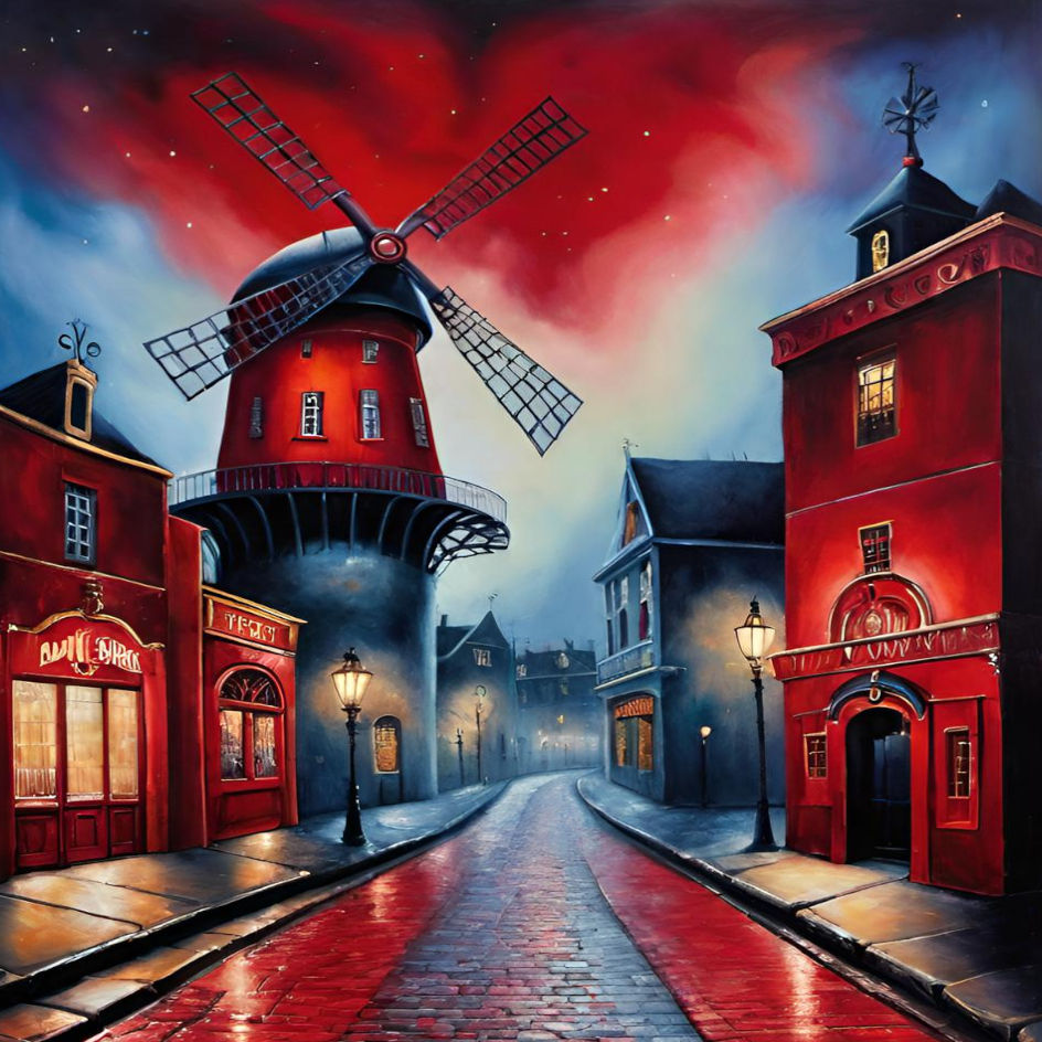 Red and Blue Moulin Rouge Street