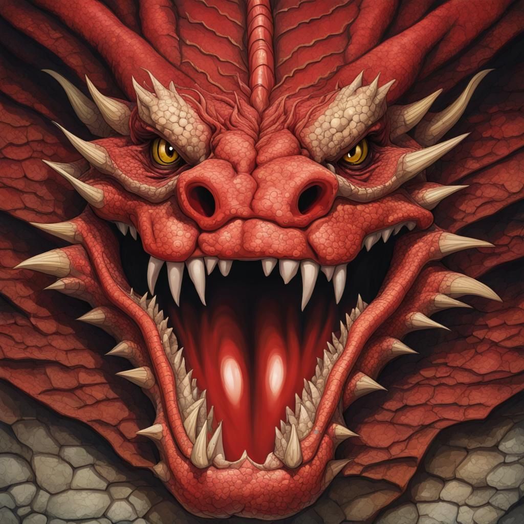 the inside of the roaring dragon mouth