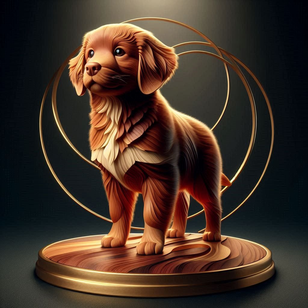 Toller wooden statue