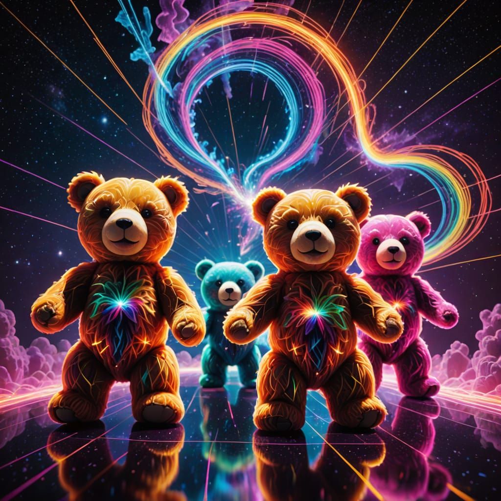 Teddy bears celebrating