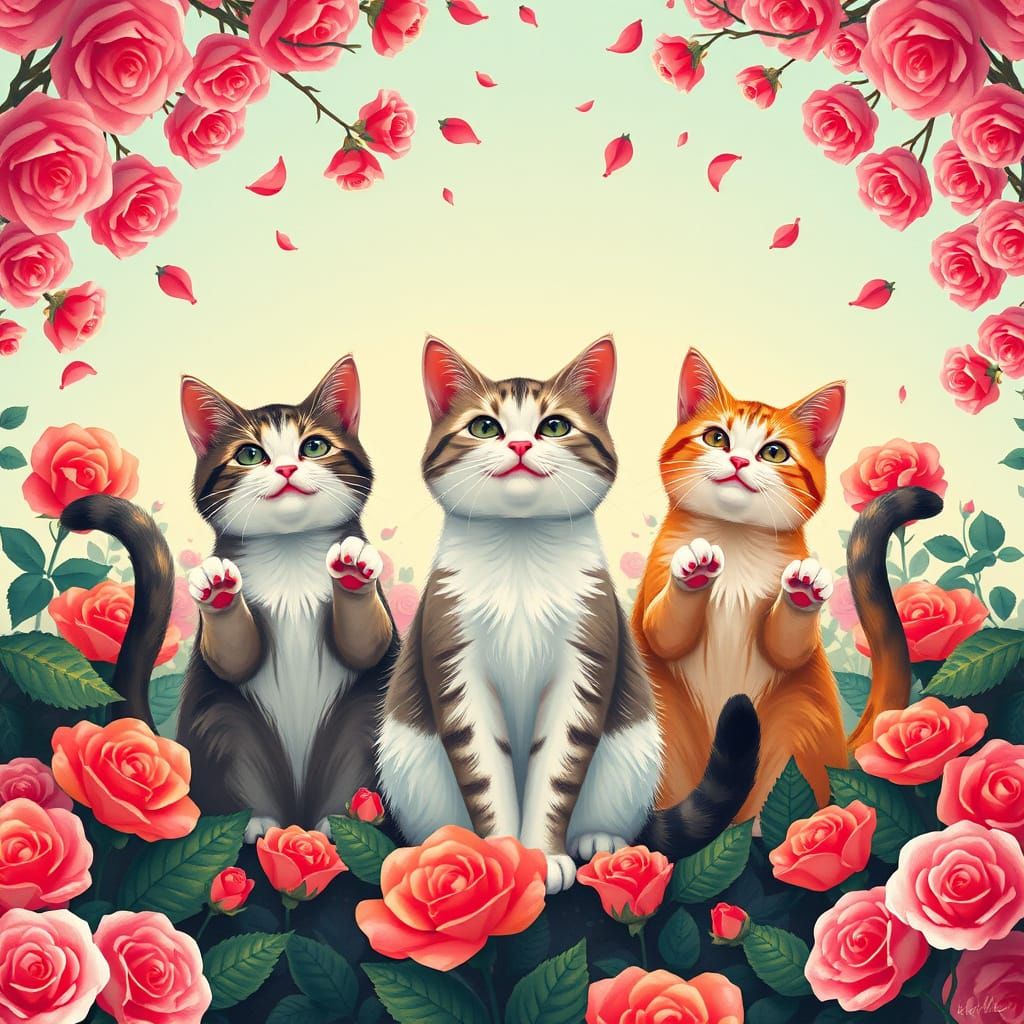 Cats in a Bauhaus Rose Garden Splash Screen