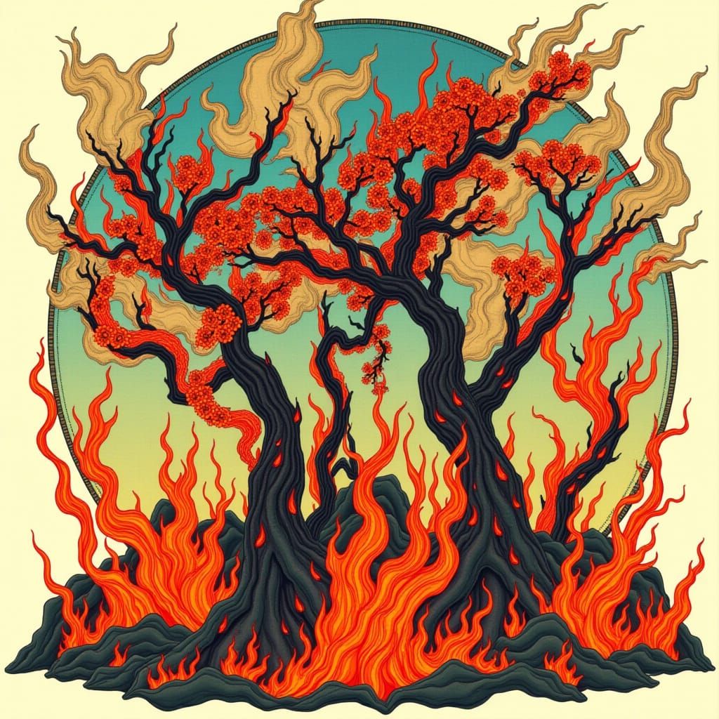 <lora:BURNING QUILT:1.0>