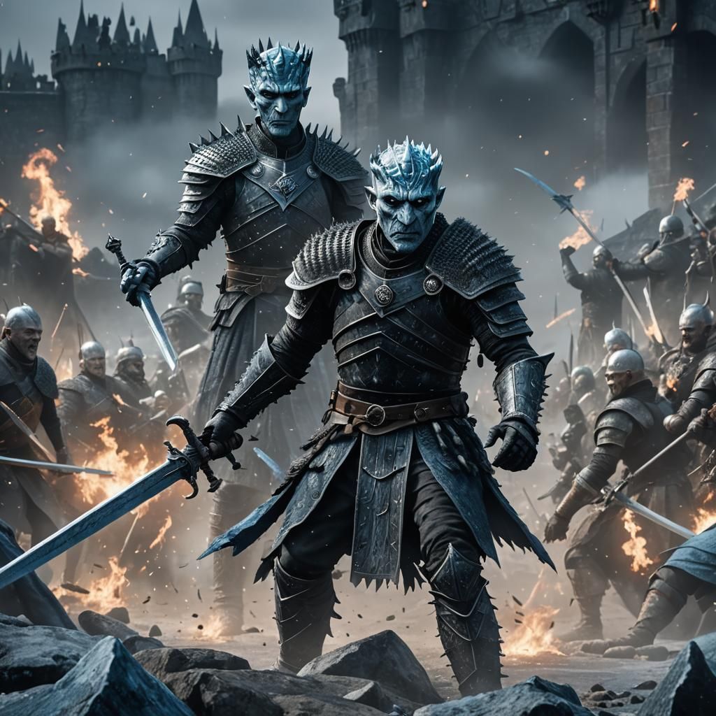 Night King in games of thrones ready to fight