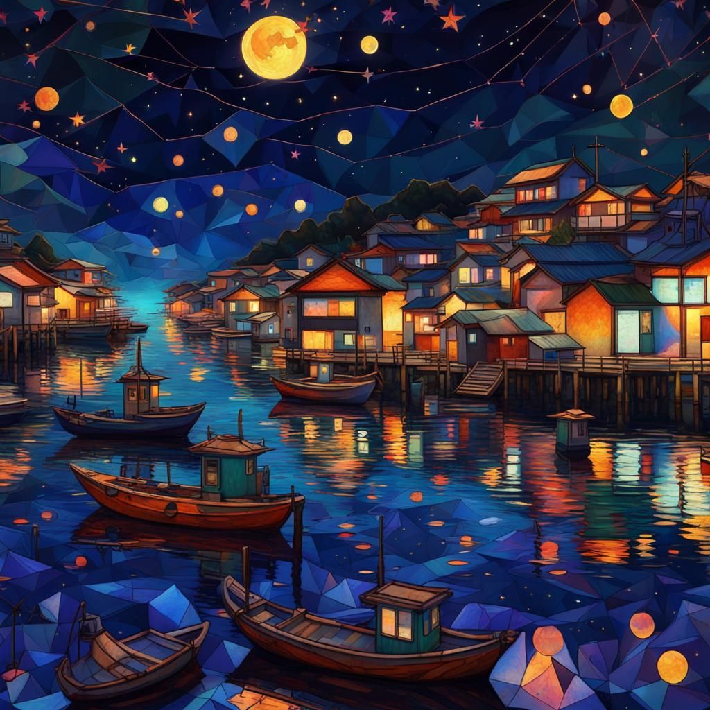 Fishing Harbor - AI Generated Artwork - NightCafe Creator