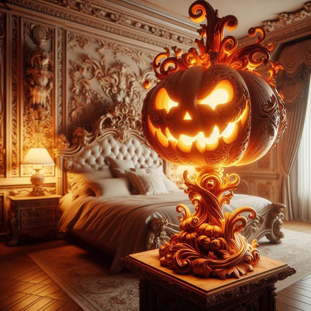 JackoLantern Fancy Bedroom Lamp AI Generated Artwork NightCafe