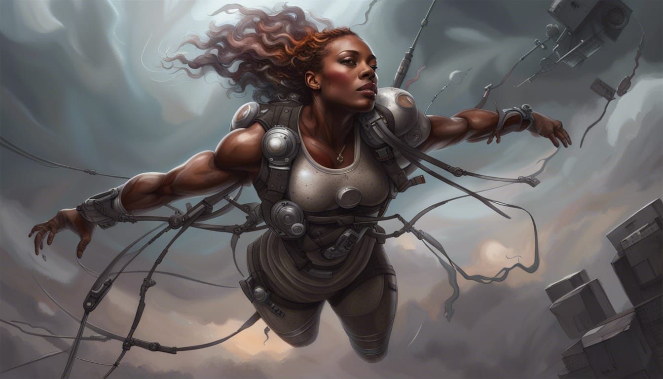 Serena Williams parachuting  by @Marenek