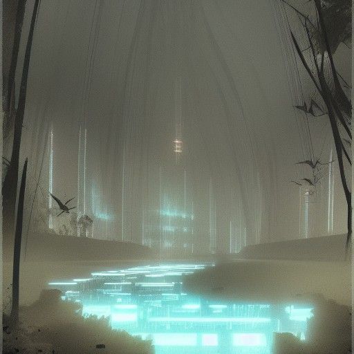 A digital lake made up of cybernetic code