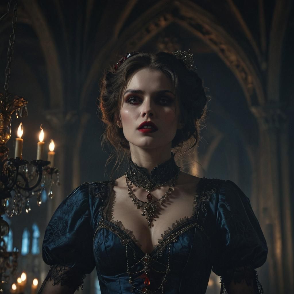 Vampire Countess Portrait in Dark Fantasy Style