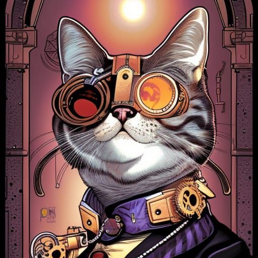 Steampunk cat undefined