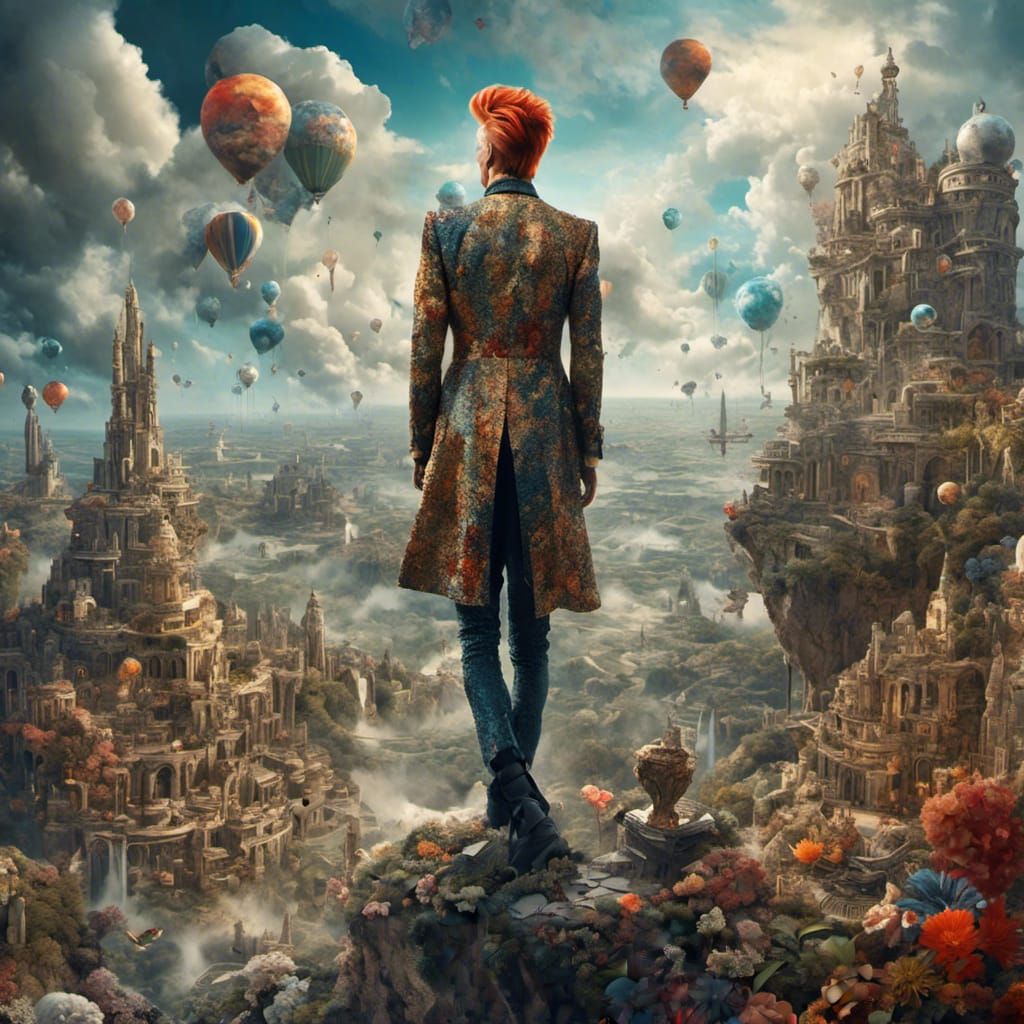 David Bowie in the sky  by @Luunabee