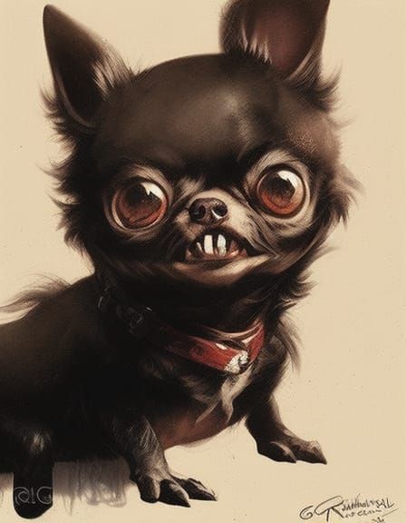 Creepy Chihuahua - Ai Generated Artwork - Nightcafe Creator